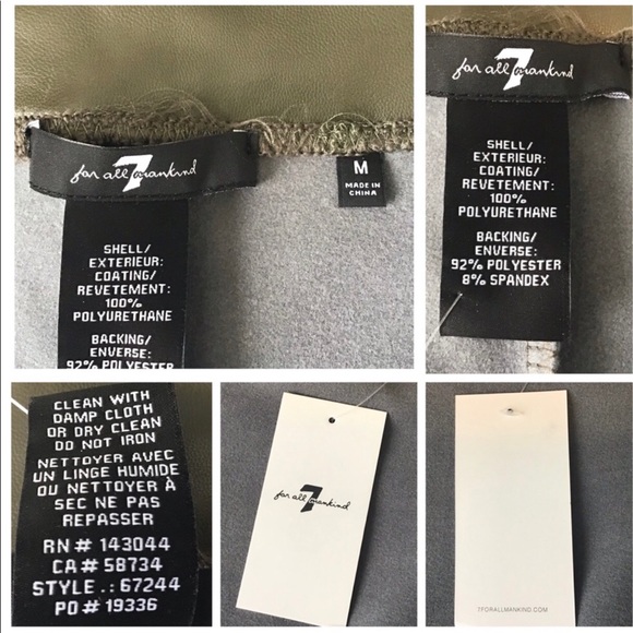 7 For All Mankind Vegan Leather Leggings, Medium - Picture 5 of 5